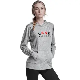 Ladies Fitness Lightweight Hooded Sweater Model Image